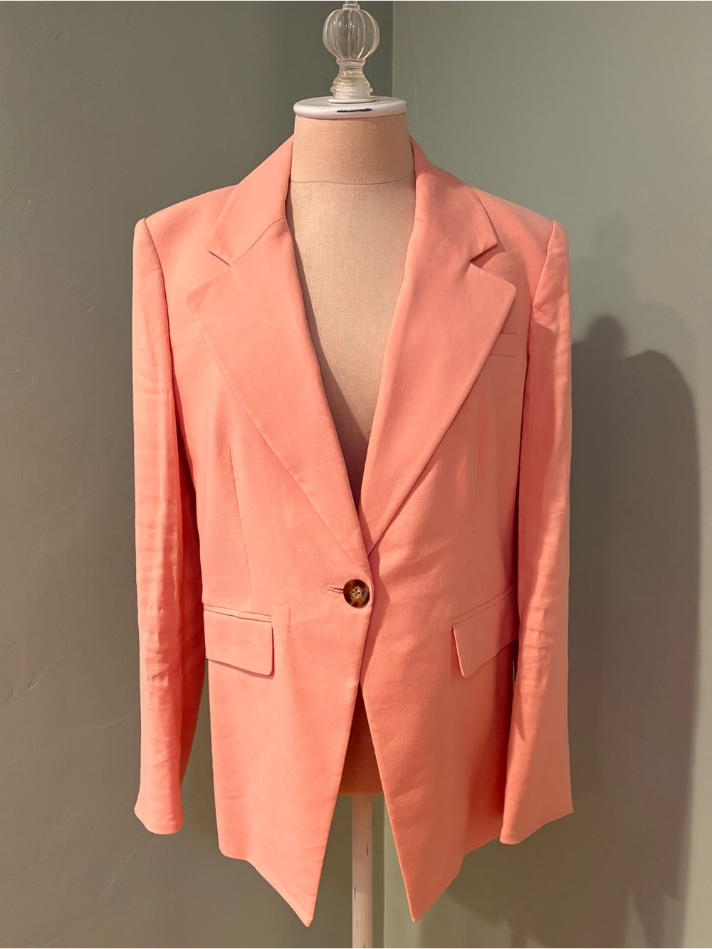 Veronica Beard light coral Single-Button Notched Lapel Blazer